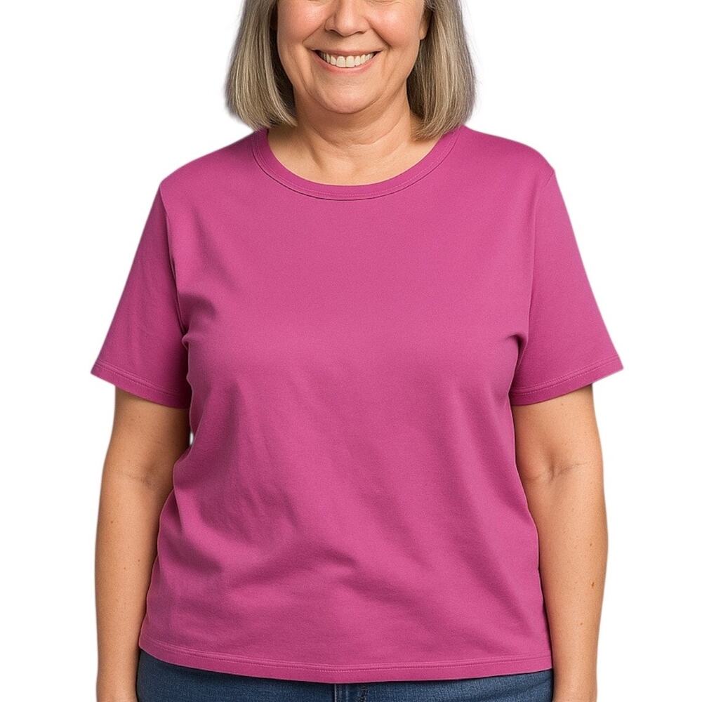 J Crew Slub Cotton Tee Pink Short Sleeve Shirt G1438 Top Plus Size Fit 2X